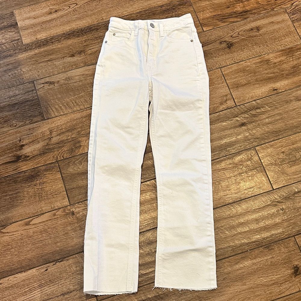 Zara White Straight Leg Jeans